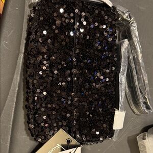 Nicole Miller Black Sequin Clutch Bag. NWT new